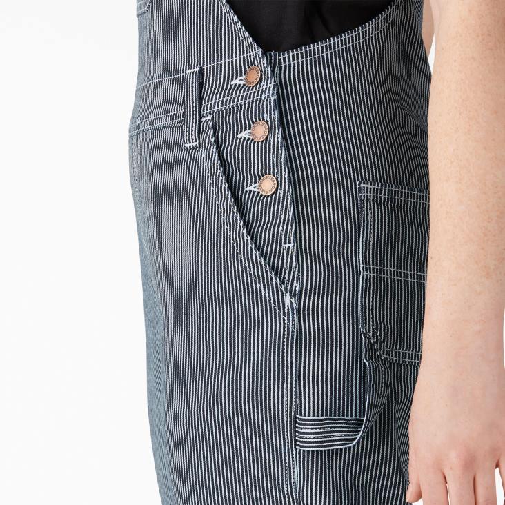 vrouwen Dickies hickory gestreepte boyfriend fit overall met bretels stonewashed hickory streep (shs) kleding 6F0X1943