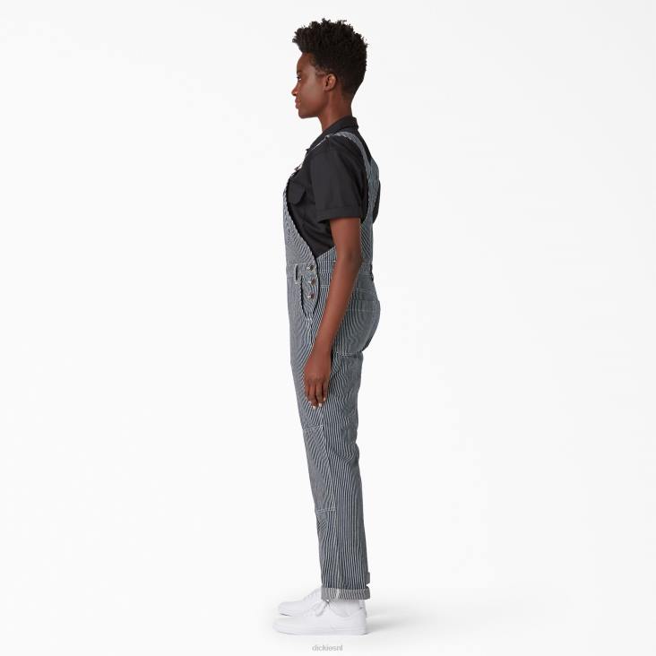 vrouwen Dickies hickory gestreepte overall met dubbel kniestuk gespoeld hickory streep (rechts) kleding 6F0X1946