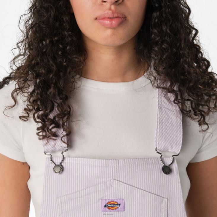 vrouwen Dickies hickory gestreepte overalljurk paarse roos hickory streep (yps) kleding 6F0X1920