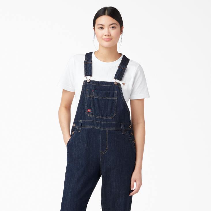 vrouwen Dickies relaxte overall met bretels donker indigo (dib) kleding 6F0X1555