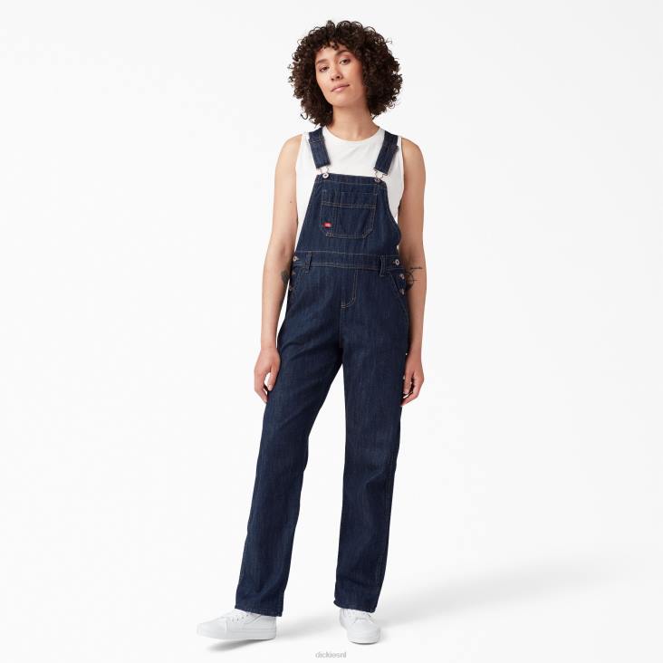 vrouwen Dickies relaxte overall met bretels donker indigo (dib) kleding 6F0X1555