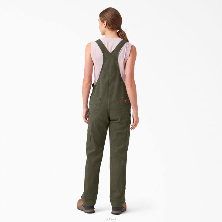 vrouwen Dickies relaxte overall met bretels gespoeld mosgroen (rms) kleding 6F0X1561