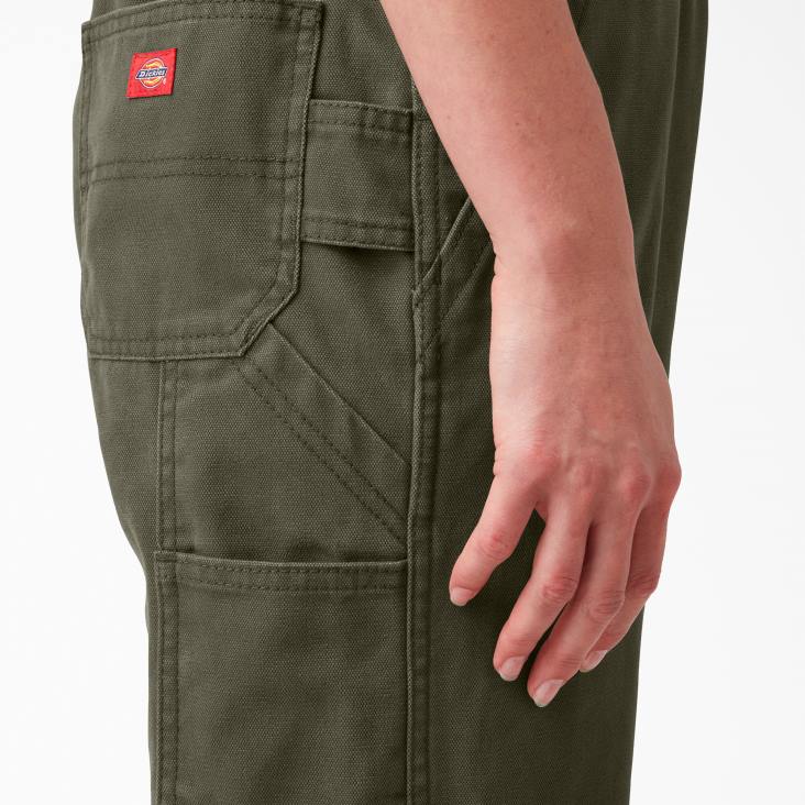 vrouwen Dickies relaxte overall met bretels gespoeld mosgroen (rms) kleding 6F0X1561