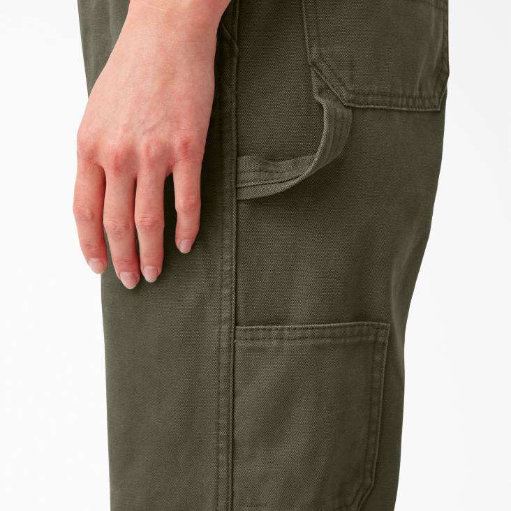 vrouwen Dickies relaxte overall met bretels gespoeld mosgroen (rms) kleding 6F0X1561