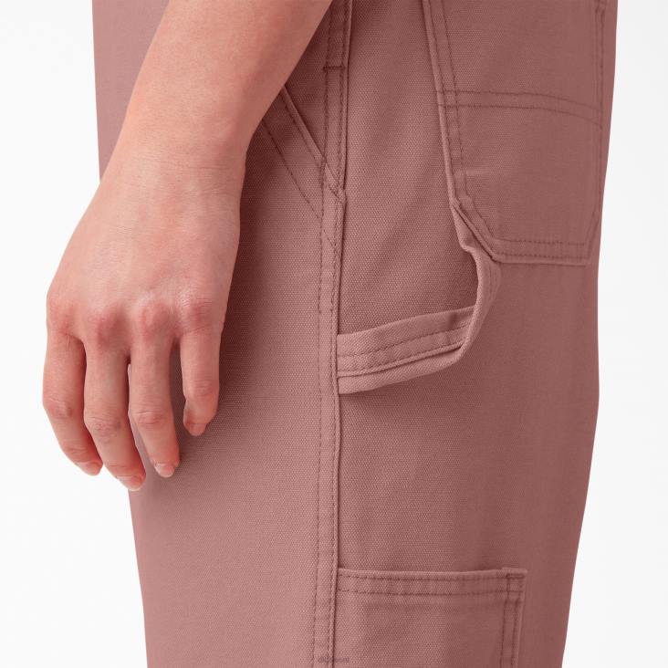 vrouwen Dickies relaxte overall met bretels gespoelde asroos (rar) kleding 6F0X1557