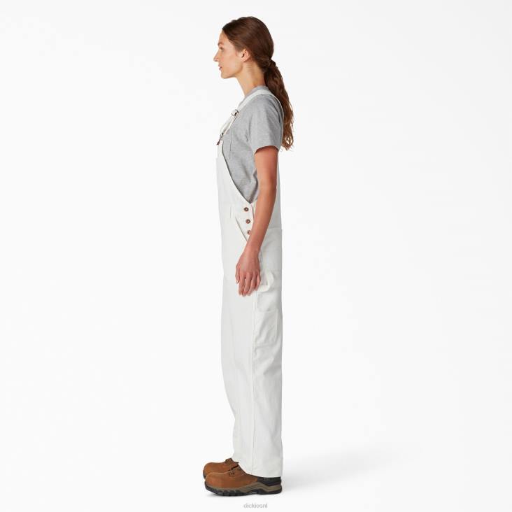 vrouwen Dickies relaxte overall met bretels wit (wh) kleding 6F0X1562