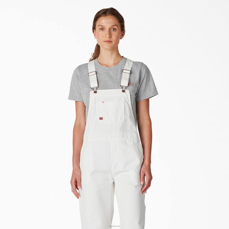 vrouwen Dickies relaxte overall met bretels wit (wh) kleding 6F0X1562