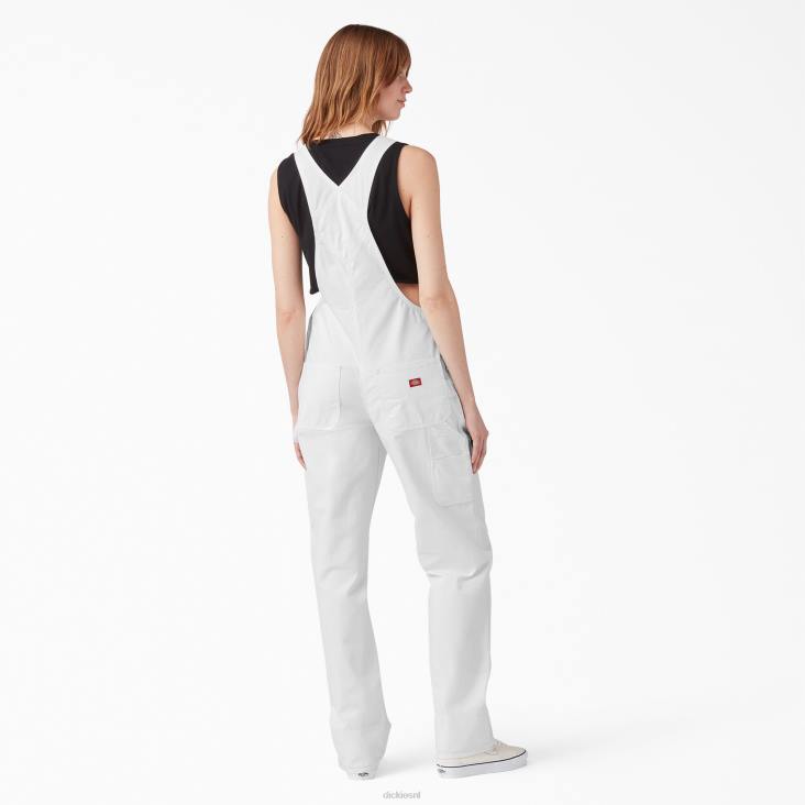 vrouwen Dickies relaxte overall met bretels wit (wh) kleding 6F0X1562