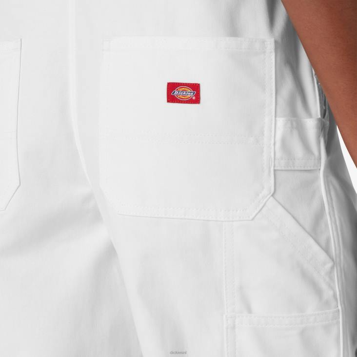vrouwen Dickies relaxte overall met bretels wit (wh) kleding 6F0X1562