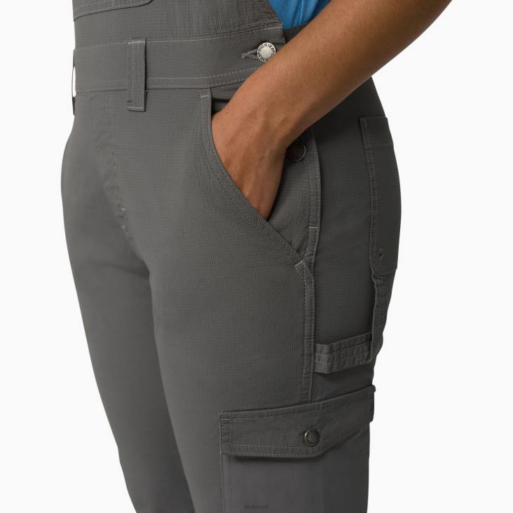 vrouwen Dickies verkoelende overall met bretels van ripstop gespoeld grafiet (rga) kleding 6F0X1609