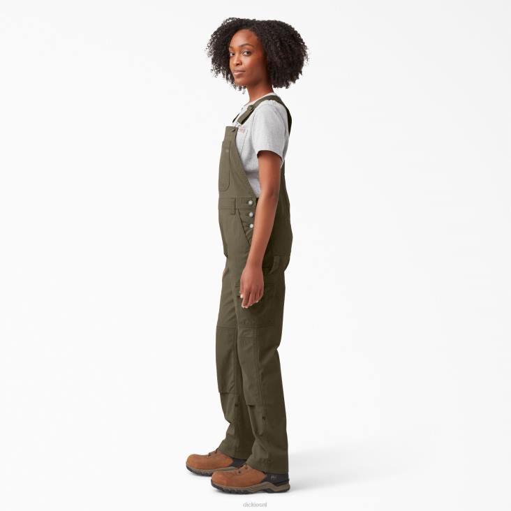 vrouwen Dickies verkoelende overall met bretels van ripstop gespoeld militair groen (rml) kleding 6F0X1610