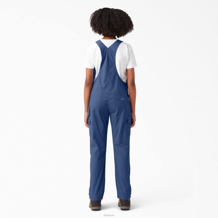 vrouwen Dickies verkoelende overall met bretels van ripstop gespoeld retro indigo (rri) kleding 6F0X1611