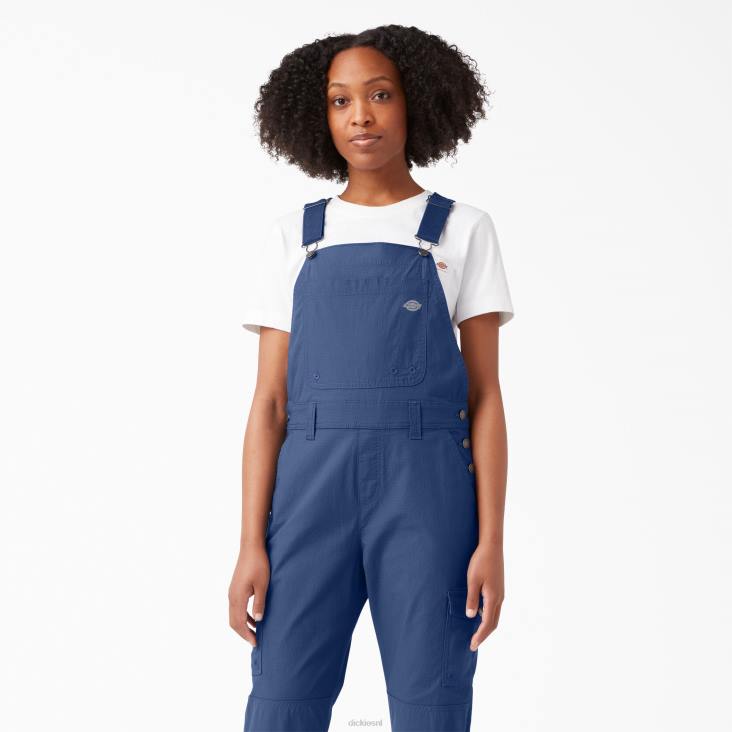 vrouwen Dickies verkoelende overall met bretels van ripstop gespoeld retro indigo (rri) kleding 6F0X1611