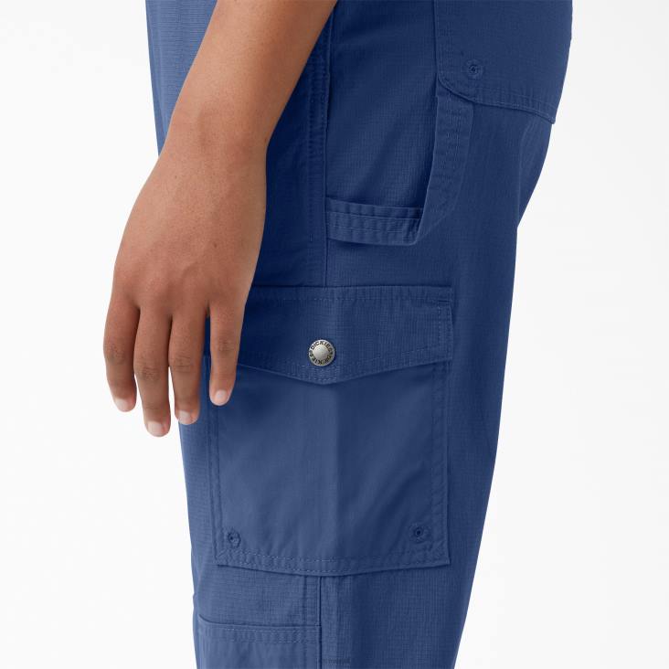 vrouwen Dickies verkoelende overall met bretels van ripstop gespoeld retro indigo (rri) kleding 6F0X1611