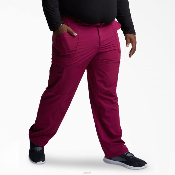 Heren Dickies dynamix cargo scrub broek wijn (winnen) kleding 6F0X1282