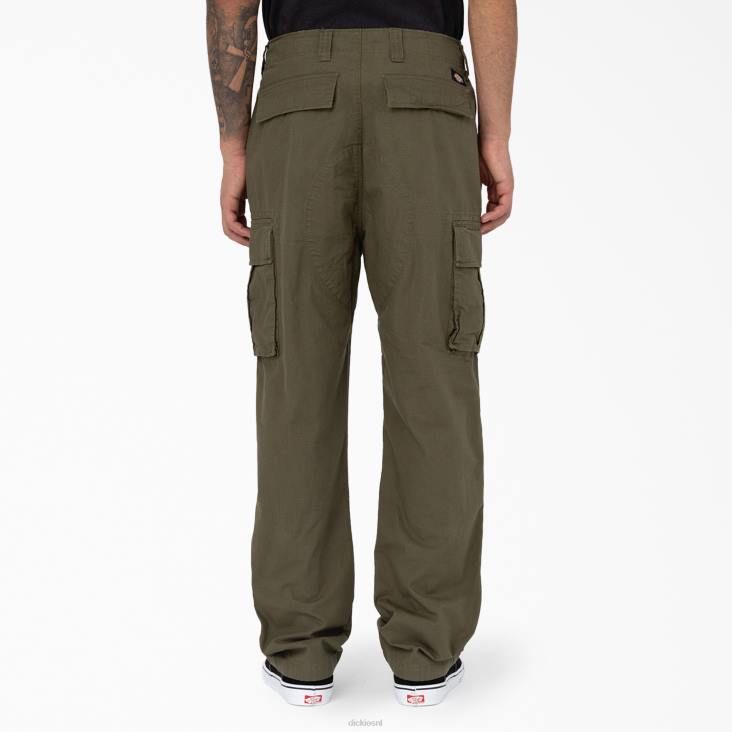 Heren Dickies eagle bend relaxed fit cargobroek met dubbele knie militair groen (ml) kleding 6F0X207