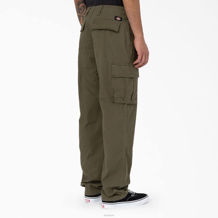 Heren Dickies eagle bend relaxed fit cargobroek met dubbele knie militair groen (ml) kleding 6F0X207