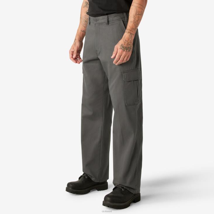 Heren Dickies losvallende cargobroek gespoeld antracietgrijs (rch) kleding 6F0X81