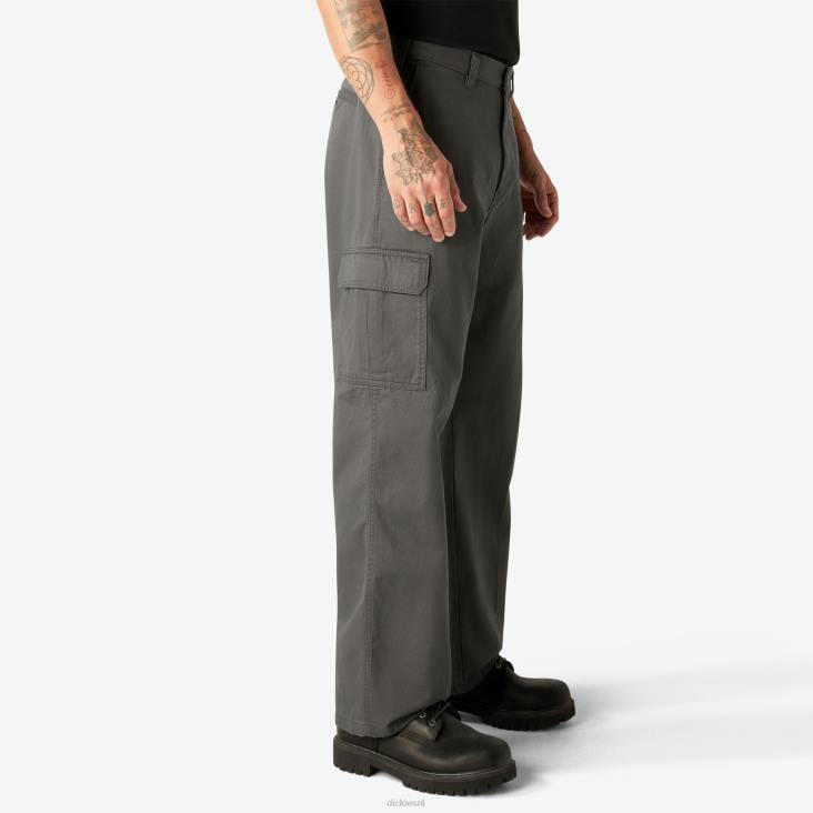 Heren Dickies losvallende cargobroek gespoeld antracietgrijs (rch) kleding 6F0X81