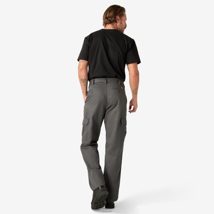 Heren Dickies losvallende cargobroek gespoeld antracietgrijs (rch) kleding 6F0X81