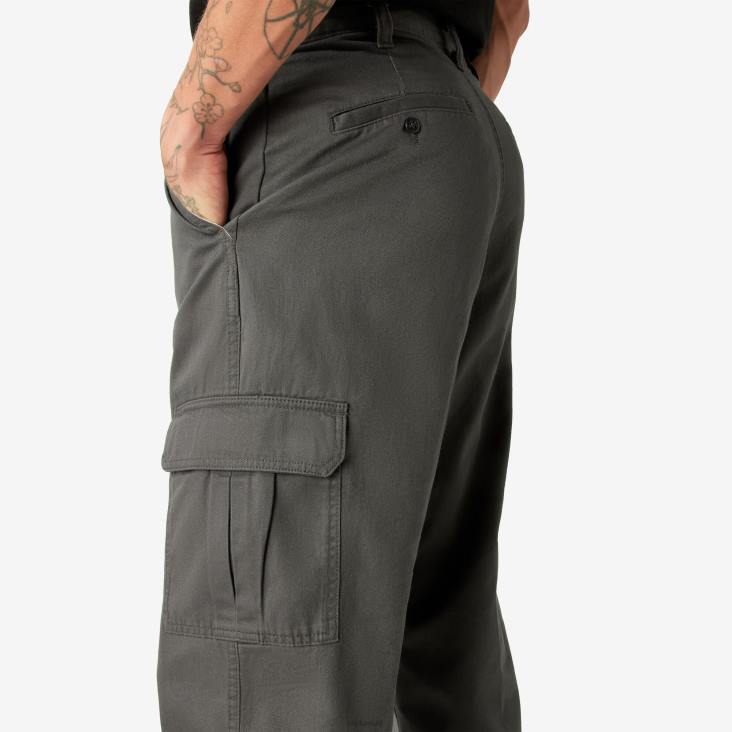 Heren Dickies losvallende cargobroek gespoeld antracietgrijs (rch) kleding 6F0X81