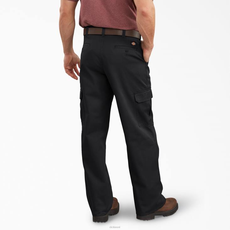 Heren Dickies losvallende cargobroek gespoeld zwart (rbk) kleding 6F0X80