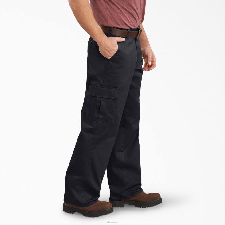 Heren Dickies losvallende cargobroek gespoeld zwart (rbk) kleding 6F0X80