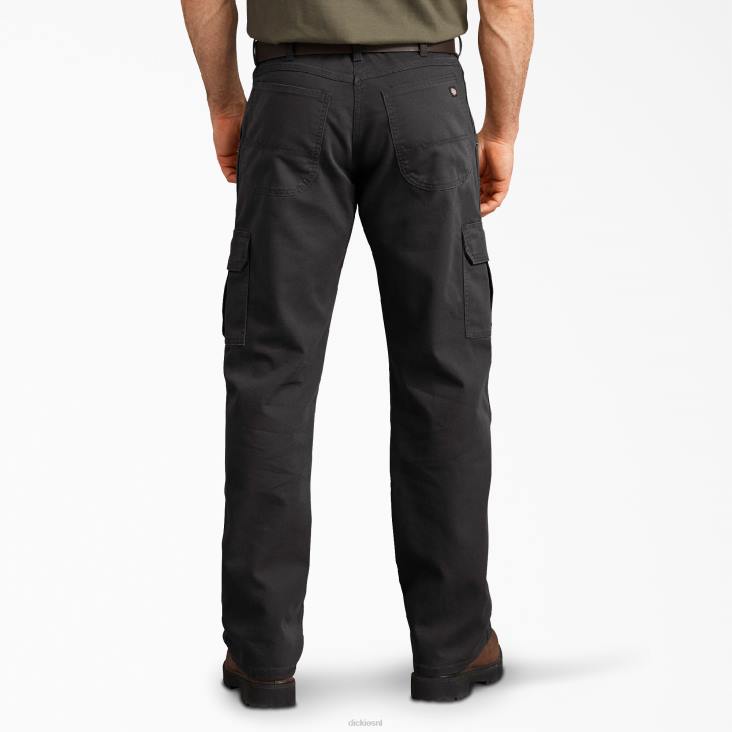 Heren Dickies regular fit eend cargobroek stonewashed zwart (sbk) kleding 6F0X177