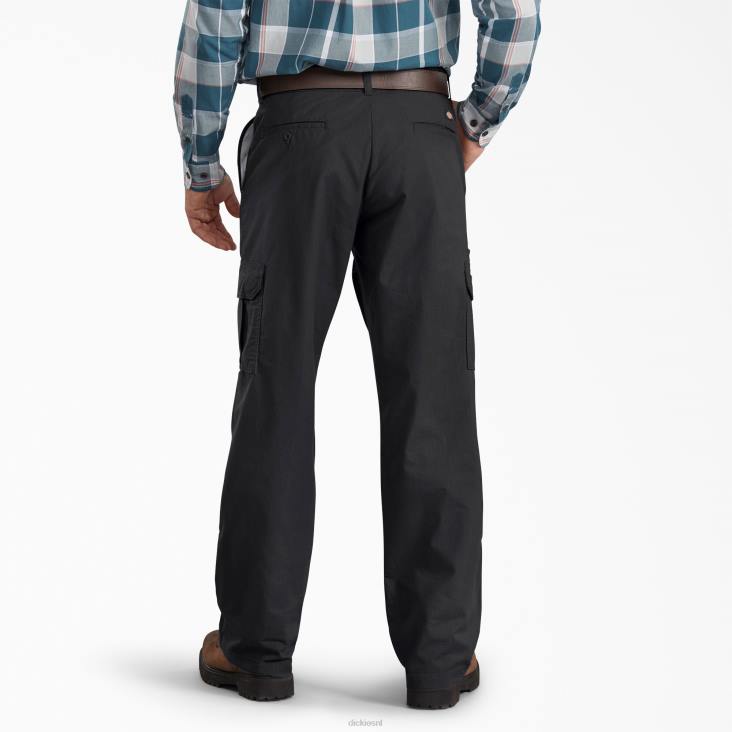 Heren Dickies regular fit ripstop cargobroek gespoeld zwart (rbk) kleding 6F0X269