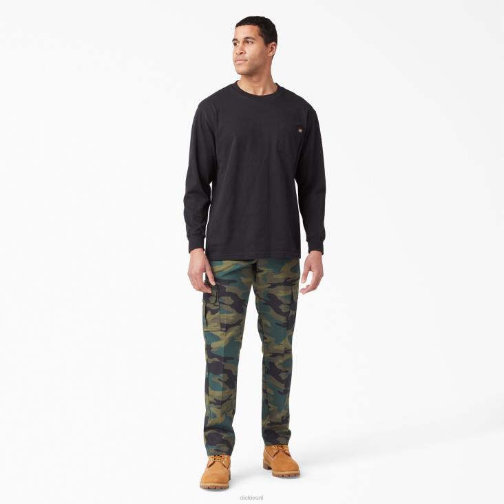 Heren Dickies slimfit cargobroek jager groene camo (hrc) kleding 6F0X76