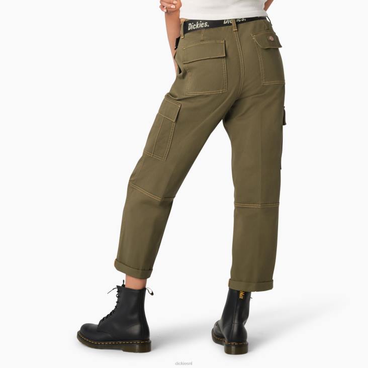 vrouwen Dickies Cropped cargobroek met contrasterend stiksel normaal kleding 6F0X1805