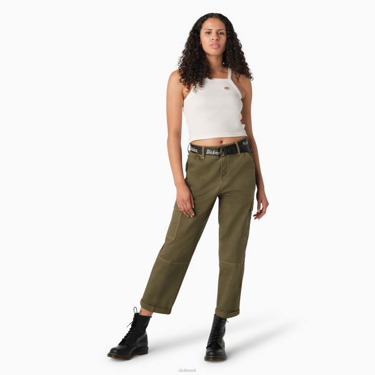vrouwen Dickies Cropped cargobroek met contrasterend stiksel normaal kleding 6F0X1805