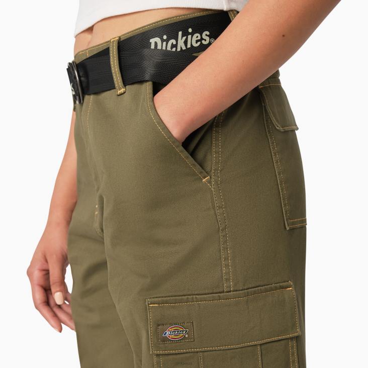 vrouwen Dickies Cropped cargobroek met contrasterend stiksel normaal kleding 6F0X1805