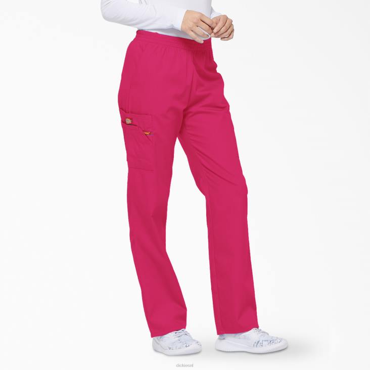 vrouwen Dickies eds kenmerkende cargo-scrubbroek met taps toelopende pijpen felroze (pk) kleding 6F0X2393