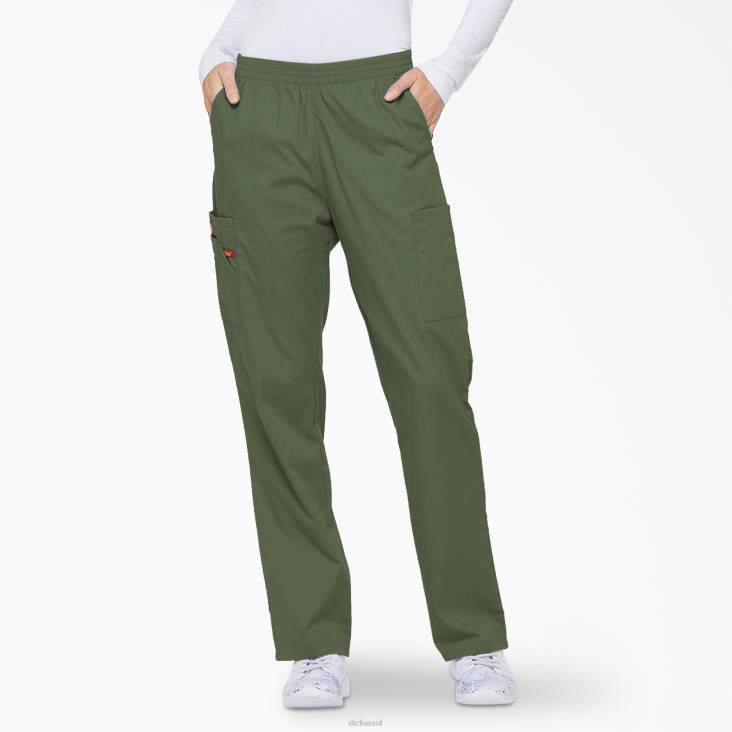 vrouwen Dickies eds kenmerkende cargo-scrubbroek met taps toelopende pijpen olijfgroen (oli) kleding 6F0X2397