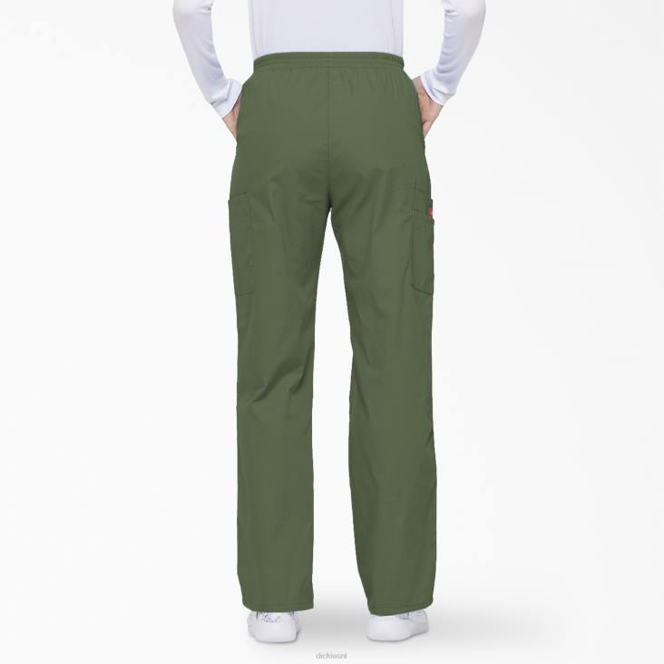 vrouwen Dickies eds kenmerkende cargo-scrubbroek met taps toelopende pijpen olijfgroen (oli) kleding 6F0X2397