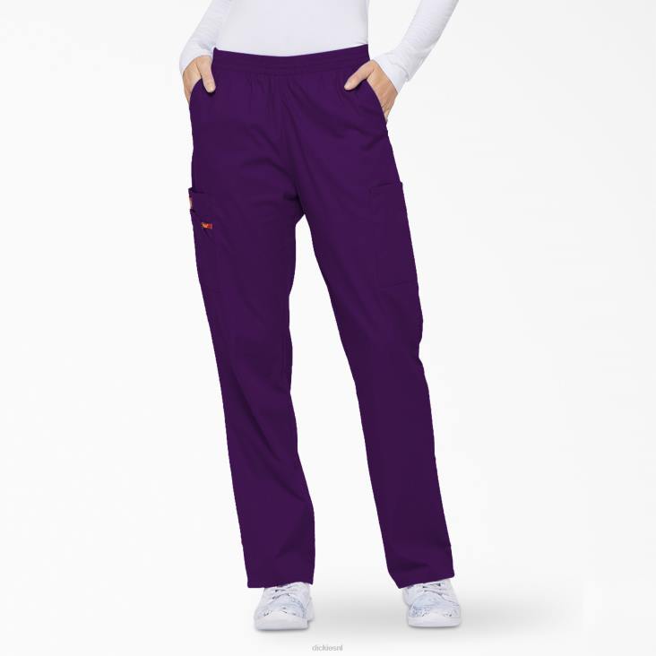 vrouwen Dickies eds kenmerkende cargo-scrubbroek met taps toelopende pijpen paarse aubergine (ei) kleding 6F0X2390