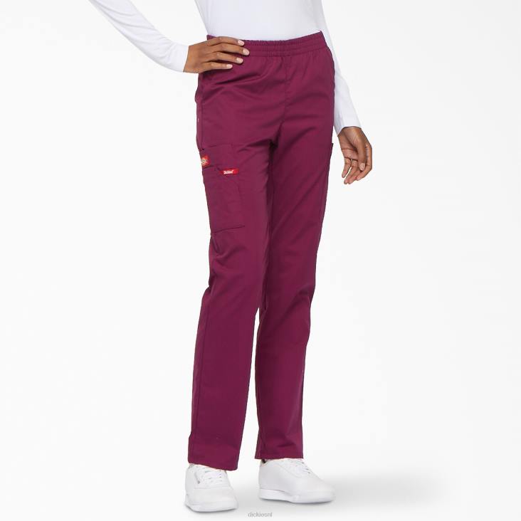 vrouwen Dickies eds kenmerkende cargo-scrubbroek met taps toelopende pijpen wijn (winnen) kleding 6F0X2401