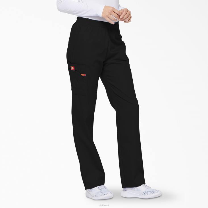 vrouwen Dickies eds kenmerkende cargo-scrubbroek met taps toelopende pijpen zwart (zwart) kleding 6F0X2385
