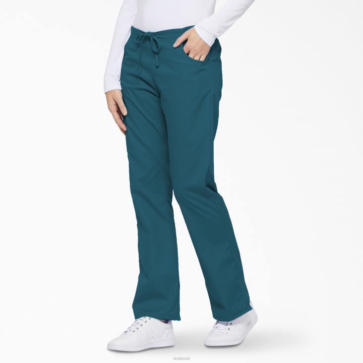 vrouwen Dickies eds kenmerkende cargobroek met uitlopende pijpen caribisch blauw (crb) kleding 6F0X2521