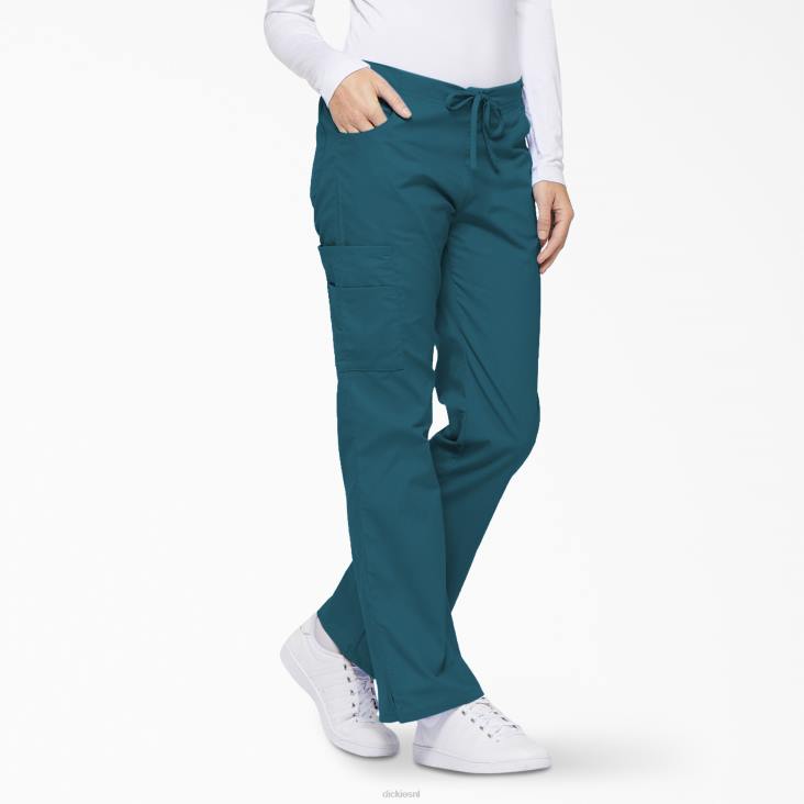 vrouwen Dickies eds kenmerkende cargobroek met uitlopende pijpen caribisch blauw (crb) kleding 6F0X2521