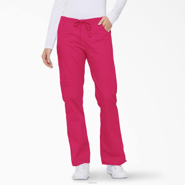 vrouwen Dickies eds kenmerkende cargobroek met uitlopende pijpen felroze (pk) kleding 6F0X2528
