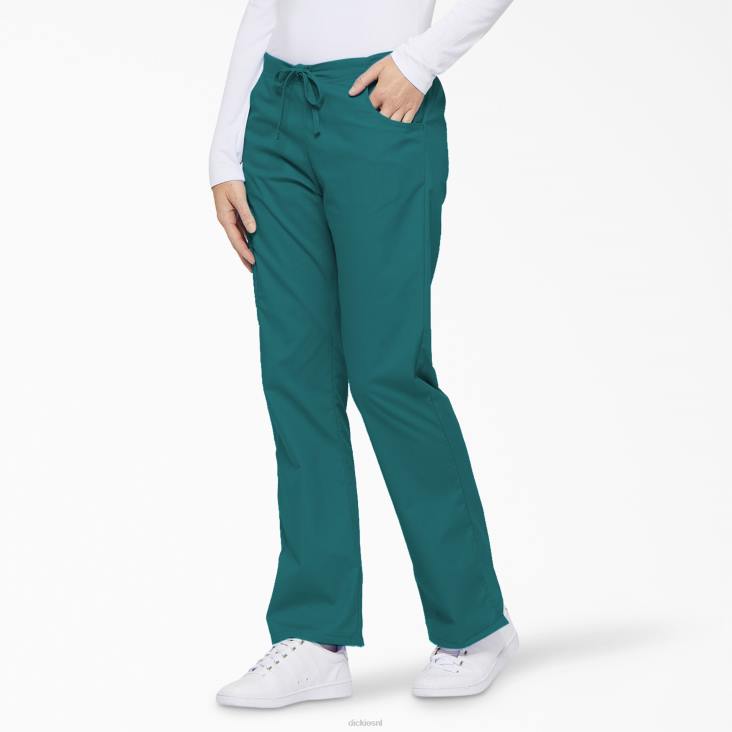 vrouwen Dickies eds kenmerkende cargobroek met uitlopende pijpen groenblauw (dtl) kleding 6F0X2522