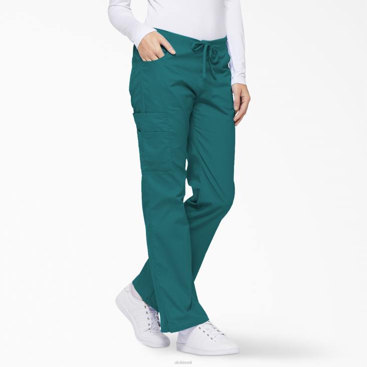 vrouwen Dickies eds kenmerkende cargobroek met uitlopende pijpen groenblauw (dtl) kleding 6F0X2522