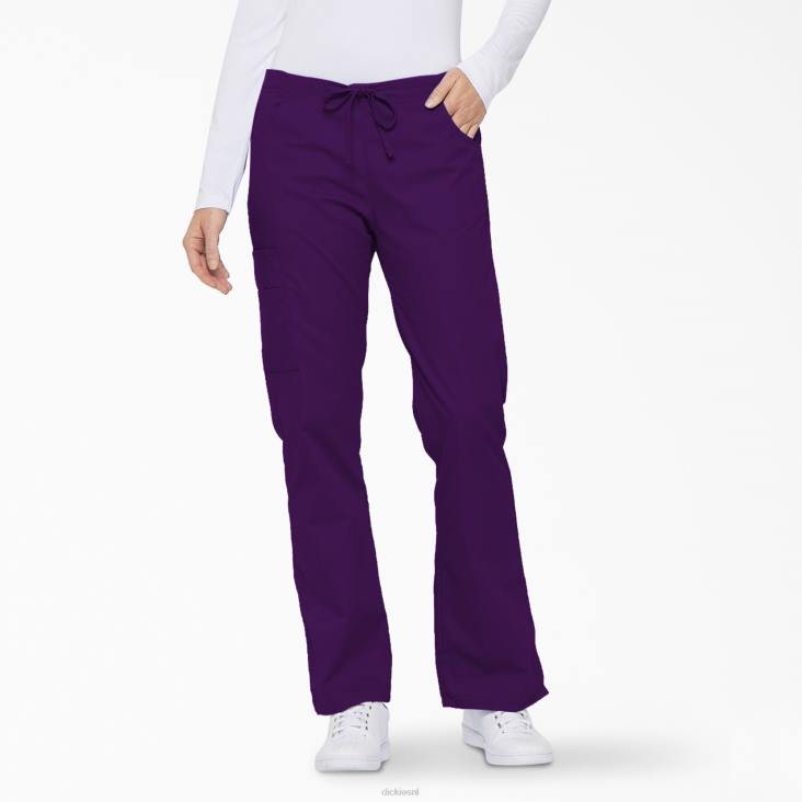 vrouwen Dickies eds kenmerkende cargobroek met uitlopende pijpen paarse aubergine (ei) kleding 6F0X2524