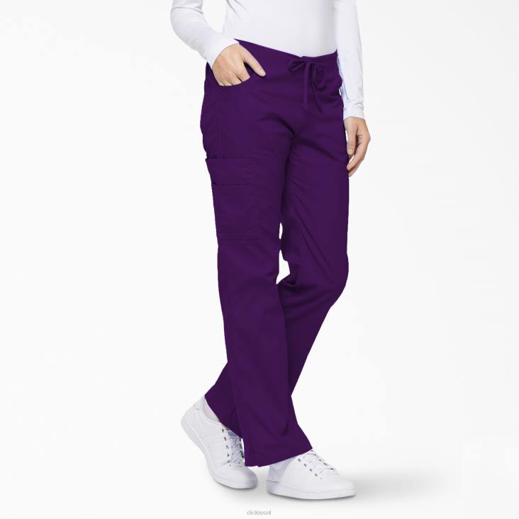 vrouwen Dickies eds kenmerkende cargobroek met uitlopende pijpen paarse aubergine (ei) kleding 6F0X2524
