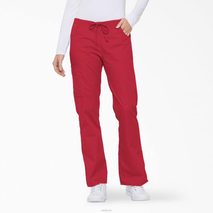 vrouwen Dickies eds kenmerkende cargobroek met uitlopende pijpen rood (rd) kleding 6F0X2534