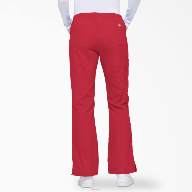 vrouwen Dickies eds kenmerkende cargobroek met uitlopende pijpen rood (rd) kleding 6F0X2534