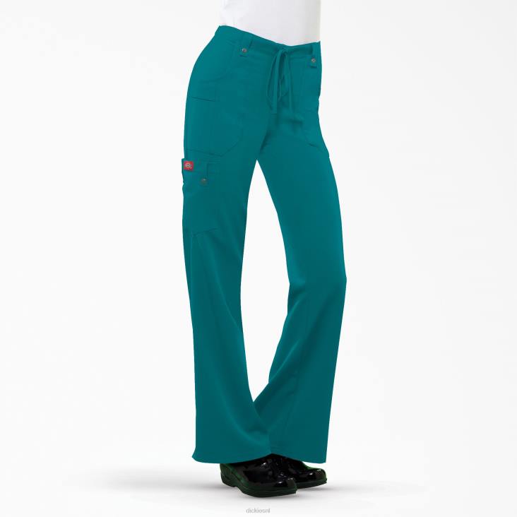 vrouwen Dickies xtreme cargobroek met wijde pijpen en stretch groenblauw (dtl) kleding 6F0X2426
