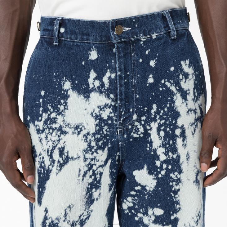 Heren Dickies hersendode gebleekte jeans gebleekt indigoblauw (bnb) kleding 6F0X293